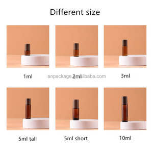 Mini flacon à bille en verre ambré transparent portable de 5 ml et 10 ml pour parfum et huile essentielle, en stock, MOQ de 100 pièces, comprenant le capuchon d'emballage - Product Image 6