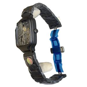 Reloj de Pulsera para Hombre, Elegante, Moderno, de Primera Calidad, con Esfera Cuadrada Negra, Mecánico, con Correa de Cerámica Negra - Product Image 4