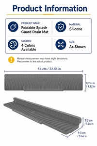 Tapis de drainage de cuisine moderne en silicone à trois couches multi-usages, protection anti-éclaboussures pour robinet, support de rangement pour comptoir - Product Image 6