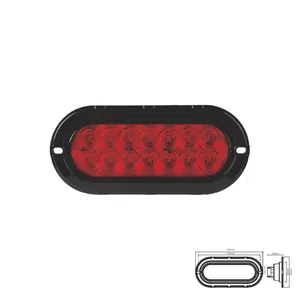 Wholesale Car External Lights ABS Led Side Marker Lights 6" Oval Truck Warning Tail Rear Lamp