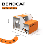 Großhandel Orange Geschenkverpackung Wellpappe-Box Hausförmige Verpackung Katzen-Kratzbaum Karton Katzenhaus