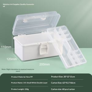 ハンドルとスナップロック付きの多層透明収納ボックス - 耐久性のあるPPプラスチック、オフィス、化粧品、ジュエリー、工芸品の整理に - Product Image 3