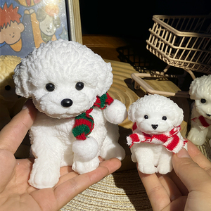 Venta al por mayor de fábrica: Juguete antiestrés de peluche de perro caniche pequeño de TPR, hecho a mano, con forma de palo, para niños, novedad, broma. - Product Image 2
