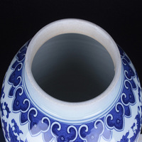 Chine Pot de vase en porcelaine bleu et blanc classique de style Ming pour livraison directe