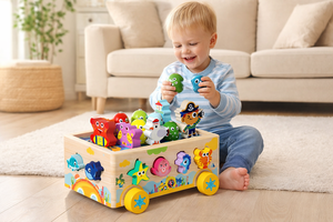 ของเล่นไม้เสริมพัฒนาการ มอนเตสซอรี่ รถฟาร์ม รถตกปลา รถดำน้ำ ของเล่นผจญภัย  ลดราคาพิเศษ - Product Image 3