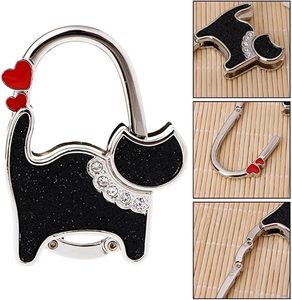 <b>Metal</b> Handicraft Stylish TopHomer Cartoon Cat Design Foldable Handbag Portable Hanger Mini Duty <b>Folding</b> Purse <b>Table</b> Hook Holder - Product Image 5