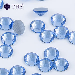 كريستال زجاجي دائري عالي الجودة للتثبيت بالحرارة من YHB، أحجار الراين الفضفاضة للديكور الفني - Product Image 4