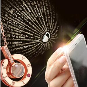 Collier avec pendentif en Projection de message, cadeau de saint-valentin 100 langues, je t'aime - Product Image 2