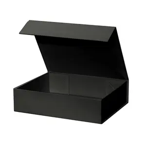 Caja de cartón personalizada para regalo, suministros de fábrica, embalaje grande, color negro, 2023