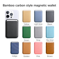 Dompet Kartu serat karbon bambu Fashion tahan lama 2025 ponsel magnetik tahan air tempat kartu bisnis casing untuk iPhone 17 16 15 Pro