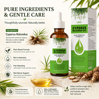 Aceite Depilatorio de Cyperus Rotundus al por Mayor, 60 ml, Suero Corporal Natural para una Piel Suave, Marca Privada OEM ODM