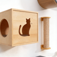 Ventes chaudes, étagères murales pour chats en bois écologique de haute qualité, hamac et plateforme pour chats, meubles pour grimper et jouer