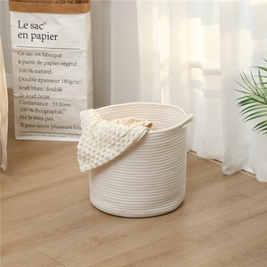 Hot Selling Faltbare Baumwoll seil Gewebte Aufbewahrung skorb Kleinigkeiten Spielzeug Schmutzige Kleidung Korb Made Grass Plant Künstliche Pflanze - Product Image 4