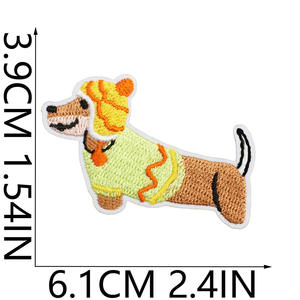 En gros, Patch thermocollant brodé par ordinateur en tissu polyester, motif <span class=keywords><strong>Teckel</strong></span> mignon, pour sacs et vêtements DIY - Product Image 4