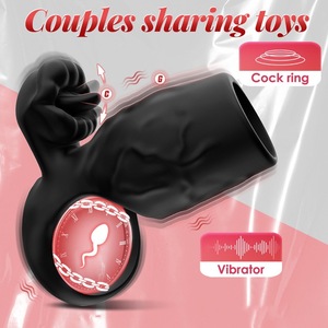 Anillo Vibrador BANSEY con Estimulación de Clítoris y Punto G, Funda para Pene con Lengua Vibrante y Estimulación del Nódulo Clitoriano para Parejas - Product Image 1