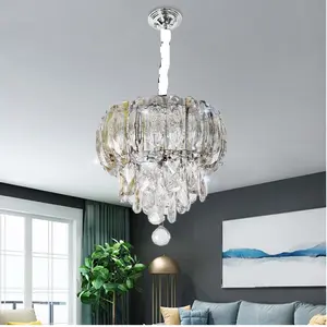 Crystal Pendant Light Polished Decorative Crystal Chandelier Light for Kitchen Island Dining Living Room Bar