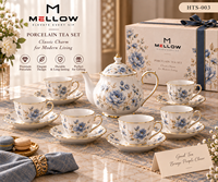 Ensemble théière et tasses à café en porcelaine vintage style français, vaisselle en céramique écologique faite à la main, 300 ml, cadeau mignon pour la maison