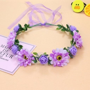 Couronne de fleurs de mariage, serre-tête pour enfants, éclairage <span class=keywords><strong>LED</strong></span>, couronne de fleurs de rose blanche décorative, couronne de mariée, <span class=keywords><strong>bandeau</strong></span> halo - Product Image 3