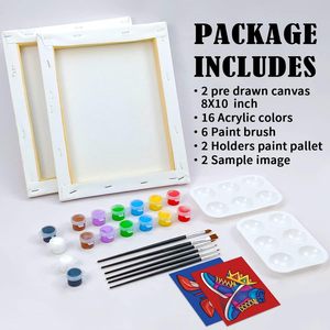 Kits de fête de peinture <span class=keywords><strong>toile</strong></span> pré-dessinée pour adultes pour peinture et Sip Date Night Games pour Couples kit de peinture - Product Image 3
