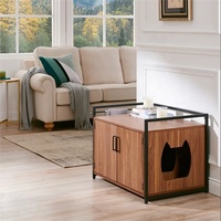 Meuble pour animaux de compagnie, banc de rangement caché, grande taille, enclos pour litière pour chat