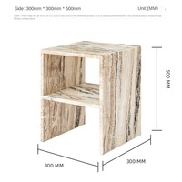 Table d'appoint en marbre minimaliste de luxe avec rangement-Organisateur latéral de canapé, table de chevet de chambre d'hôtel pour les espaces modernes