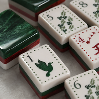 Jeu de Mahjong Américain de Luxe Vert Émeraude à 4 Niveaux en Acrylique, Pliable, Étanche et Durable, Jeu de Table de Divertissement pour 4 Joueurs