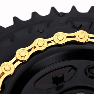 <span class=keywords><strong>Cadena</strong></span> de bicicleta de 11 velocidades para bicicleta de montaña <span class=keywords><strong>MTB</strong></span>, <span class=keywords><strong>cadena</strong></span> <span class=keywords><strong>dorada</strong></span> semihueca completamente hueca, 116 enlaces - Product Image 3