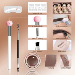 Pommade à sourcils imperméable et résistante à la transpiration, coloration naturelle, crème teintante pour sourcils, vente en gros, pommade à sourcils avec brosse - Product Image 2