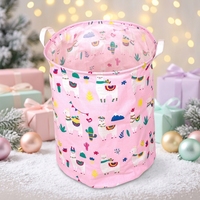 Panier à linge pliable en tissu de coton, bac à linge pour vêtements sales, panier à linge pour la crèche, bac de rangement durable et portable pour la salle de bain et la garde-robe