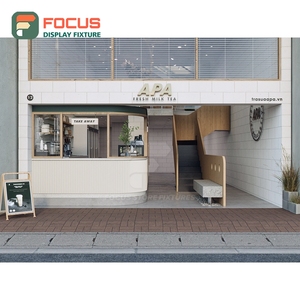 Contemporary Cafe Service Counter Laminate Wood Finish Barista Service Zone Roastery Service Counter - Product Image 6