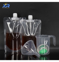Sachet d'emballage transparent personnalisé en plastique recyclable avec bec verseur pour boissons, eau minérale et jus de fruits – Vente en gros