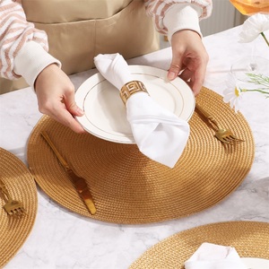 Runde PP-Gewebte Tischsets Hitzebeständig Langlebig Natürlich Umweltfreundlich Universell für Hotel Hochzeit Restaurant Heimgebrauch - Product Image 5