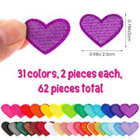 Mini Décalcomanie Coeur à Repasser en Jean pour Vêtement, Patch Coeur, Bricolage, 62 Pièces