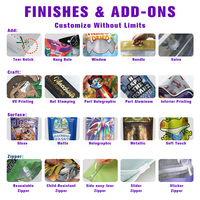 plastique anti-odeurs imprimée avec logo 3 5g 7g 14g 28g Tailles Sacs en mylar personnalisables 3 5 grammes Sacs en mylar