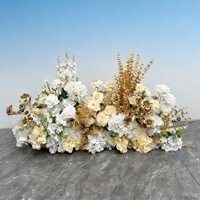 Grenzüberschreitende Hochdichte-Kunstseidenrosen-Stehblumenarrangements für Hochzeitssäle, lange Girlanden für Schaufenster