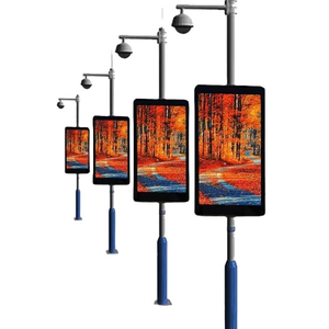 จอ LED ติดตั้งเสาไฟภายนอกอาคาร, สมาร์ท WiFi 4G, จอแสดงผลแบบตั้งพื้นอะลูมิเนียมสองด้าน, สำหรับโฆษณาในเมืองและถนนทุกสภาพอากาศ - Product Image 2