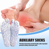 Chaussettes en coton d'acupression pour la réflexologie des pieds avec ensembles de bâtons d'outils de massage