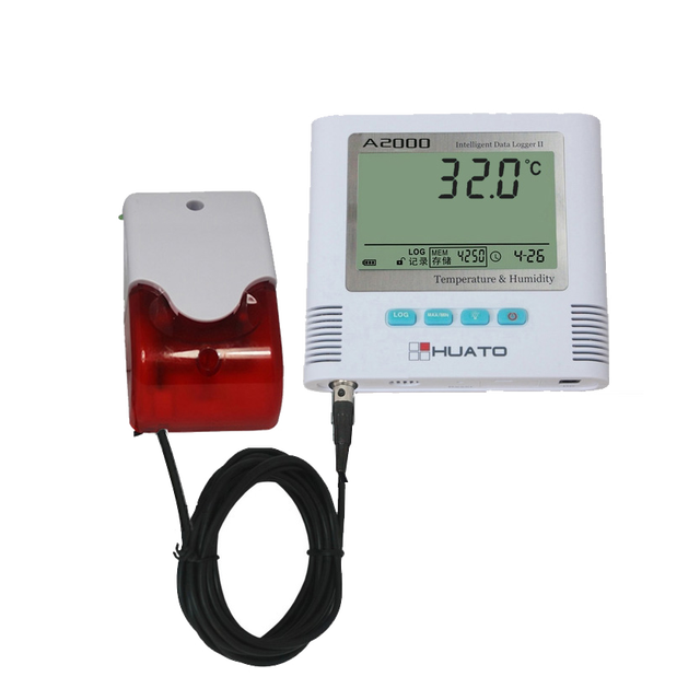 Digital Thermometer Hygrometer with External Sound & Led Light Alarming Device