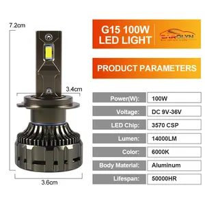 CAROLYN New Design H7 Led 100w Led Headlight Bulb Hid Bulb H4 Led Headlight 100w CHIP 3570 CSP Lamp 6000K