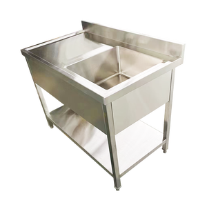 Fregadero de cocina de acero inoxidable comercial Victory, equipo de catering inox para hoteles, restaurantes, suministros para restaurantes de hoteles - Product Image 1