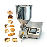 Machine semi-automatique de remplissage pour la préparation de donuts fourrés, éclairs, gâteaux, coupes de mousse, gaufrettes, biscuits, puddings et cupcakes