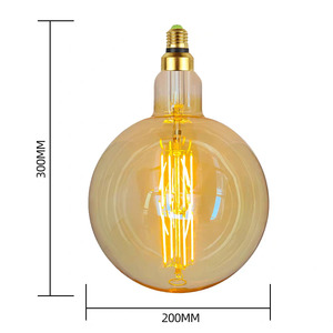 酒店G200 G300巨型爱迪生灯丝16W E26底座铝灯体A60选项4W 5W 9W超大LED复古灯泡 - Product Image 1