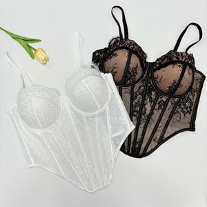 2026 Hot Sale Corset <strong>Top</strong> for Women Sexy Diamond Lace Mesh Breathable Bustiers Slimming Backless <strong>See</strong> <strong>Through</strong> Bodysuit Crop <strong>Tops</strong> - Product Image 2