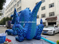 Dragon gonflable bleu géant Décoration corps long Modèle de dragon chinois Cartoon gonflable