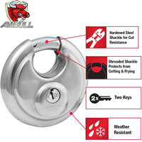 Cadenas à disque en acier inoxydable argenté de haute qualité, largeur 2-3/4 po, vente en gros d'usine Ambull