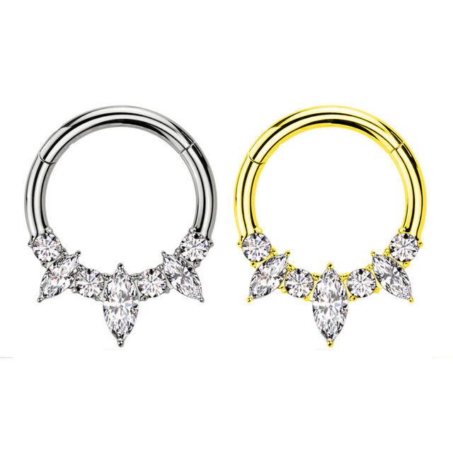 Getta 316L Stainless Steel Nose Septum Clicker Ring Surgical Steelsilver Fashion Segment Hoops Body Wedding Wholesale Piercing