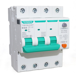 Disjoncteur différentiel Tengen Tgb1nle-63y type D 32A 30mA avec fenêtre visuelle pour alimentation moteur - Product Image 2