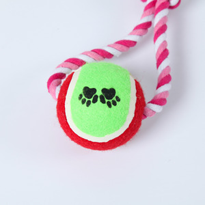Jouet pour chien en corde de tennis double, balle à mâcher anti-ennui, jouets pour petits animaux - Product Image 4