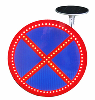 Avertissement en aluminium flèche conseil vitesse matériau réfléchissant arrêt rond éclairé ralentir clignotant sécurité routière led panneau de signalisation solaire