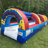 Toboggan d'eau gonflable commercial Toboggan individuel Toboggan d'eau gonflable avec piscine
